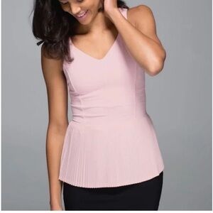 Lululemon Peplum City Tank Barely Pink Pleated Top